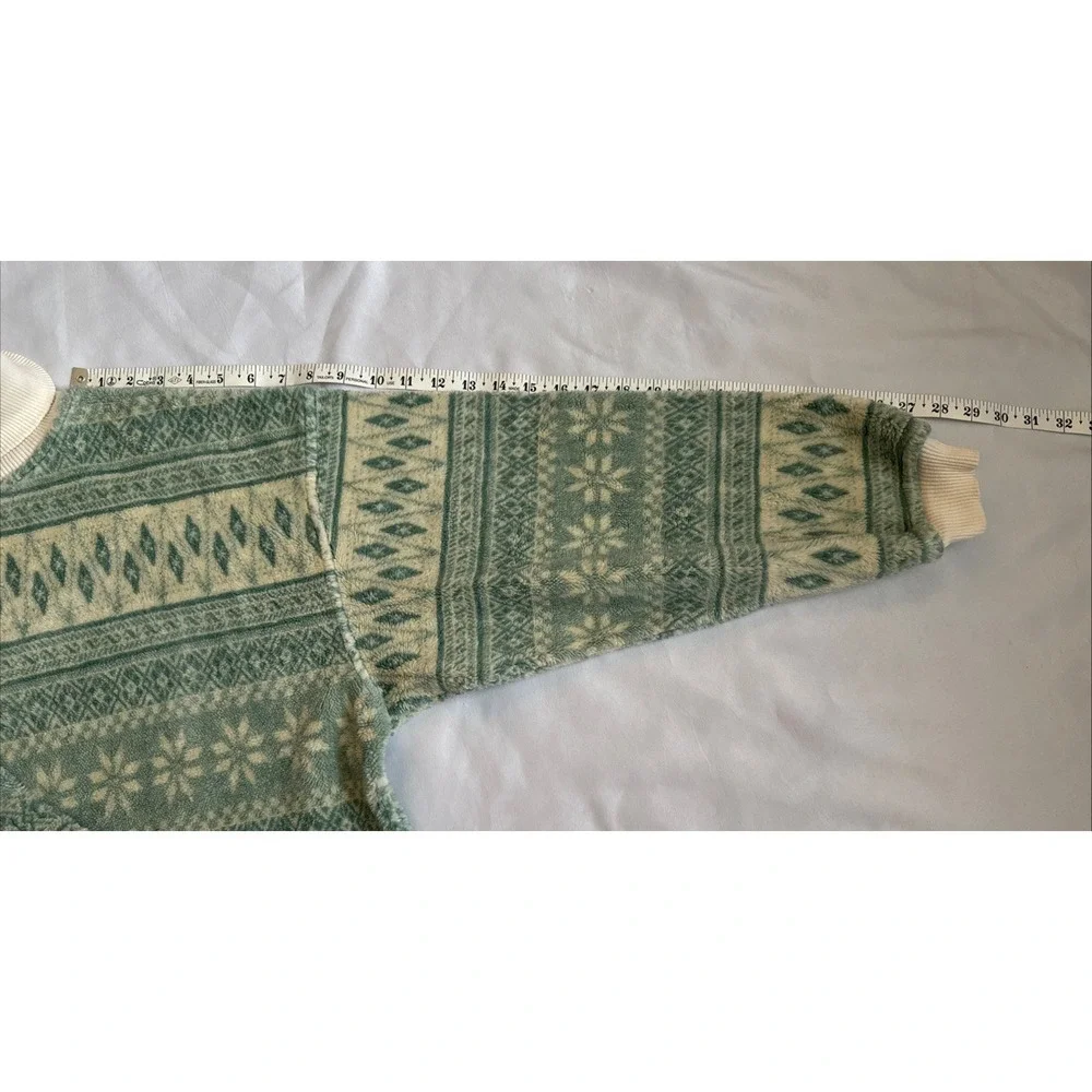 Vintage Nordic Fair Isle Styled 80s USA Turtleneck Sweater Oversized Men's Large